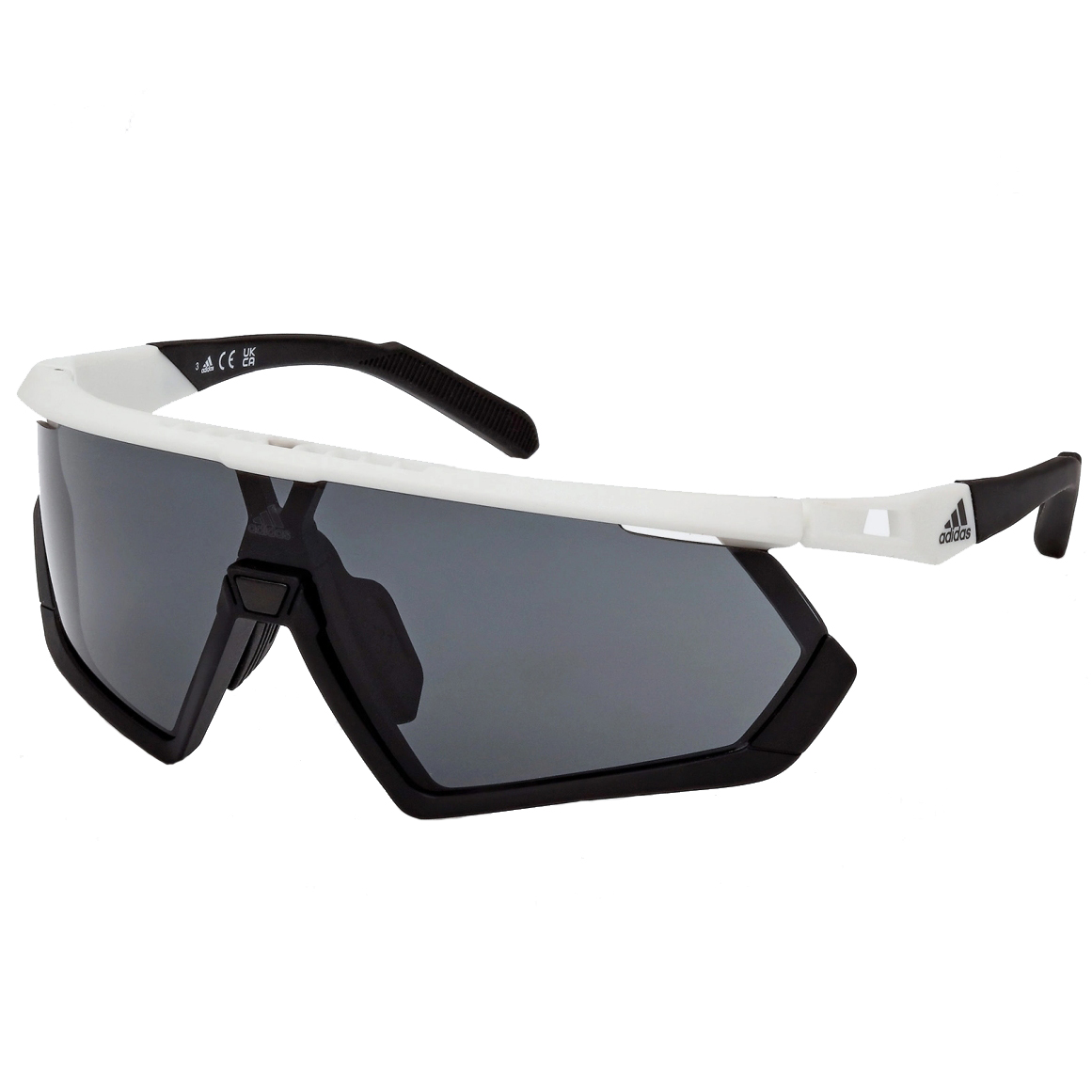 Picture of adidas Cmpt Aero SP0054 Sport Sunglasses - White/Other / Contrast Smoke + Clear