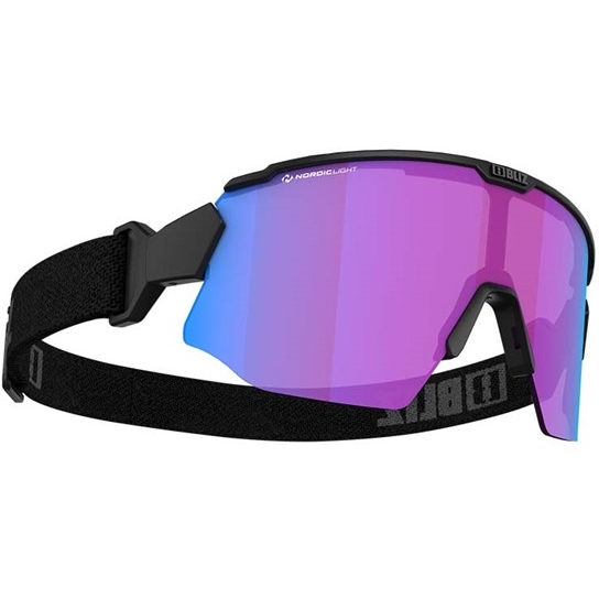 Bliz Breeze Glasses - Matt Black - Nordic Light Begonia/Violet