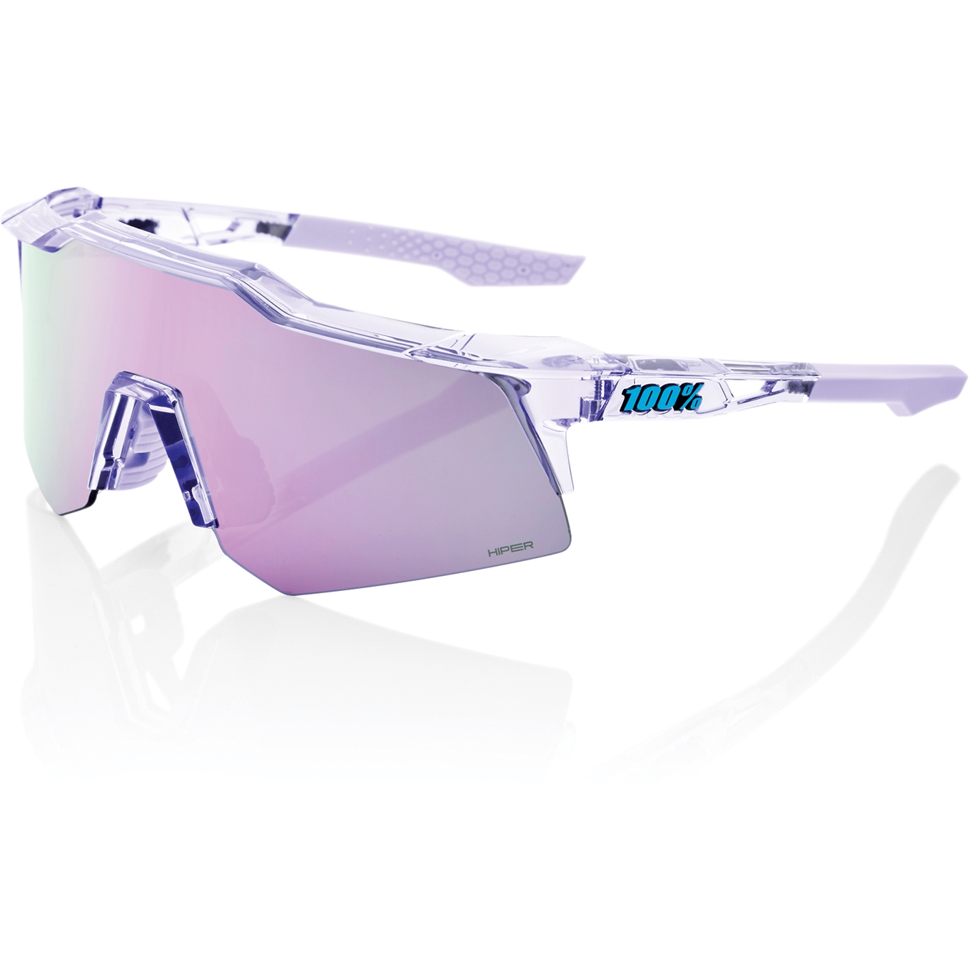 Productfoto van 100% Speedcraft XS Glasses - HiPER Mirror Lens - Polished Translucent Lavender / Lavender + Clear