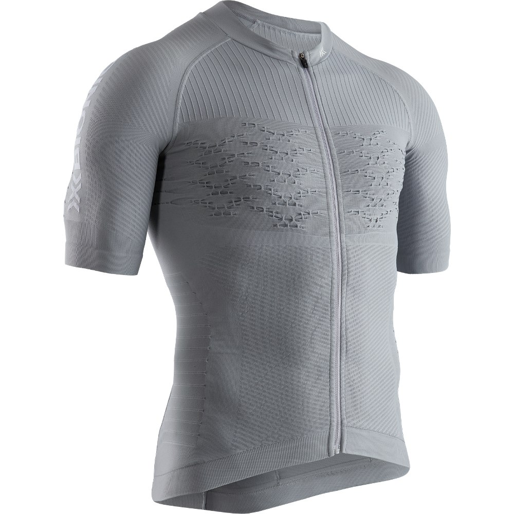 Picture of X-Bionic Effektor 4.0 Bike Full Zip Short Sleeves Shirt for Men - dolomite grey/arctic white