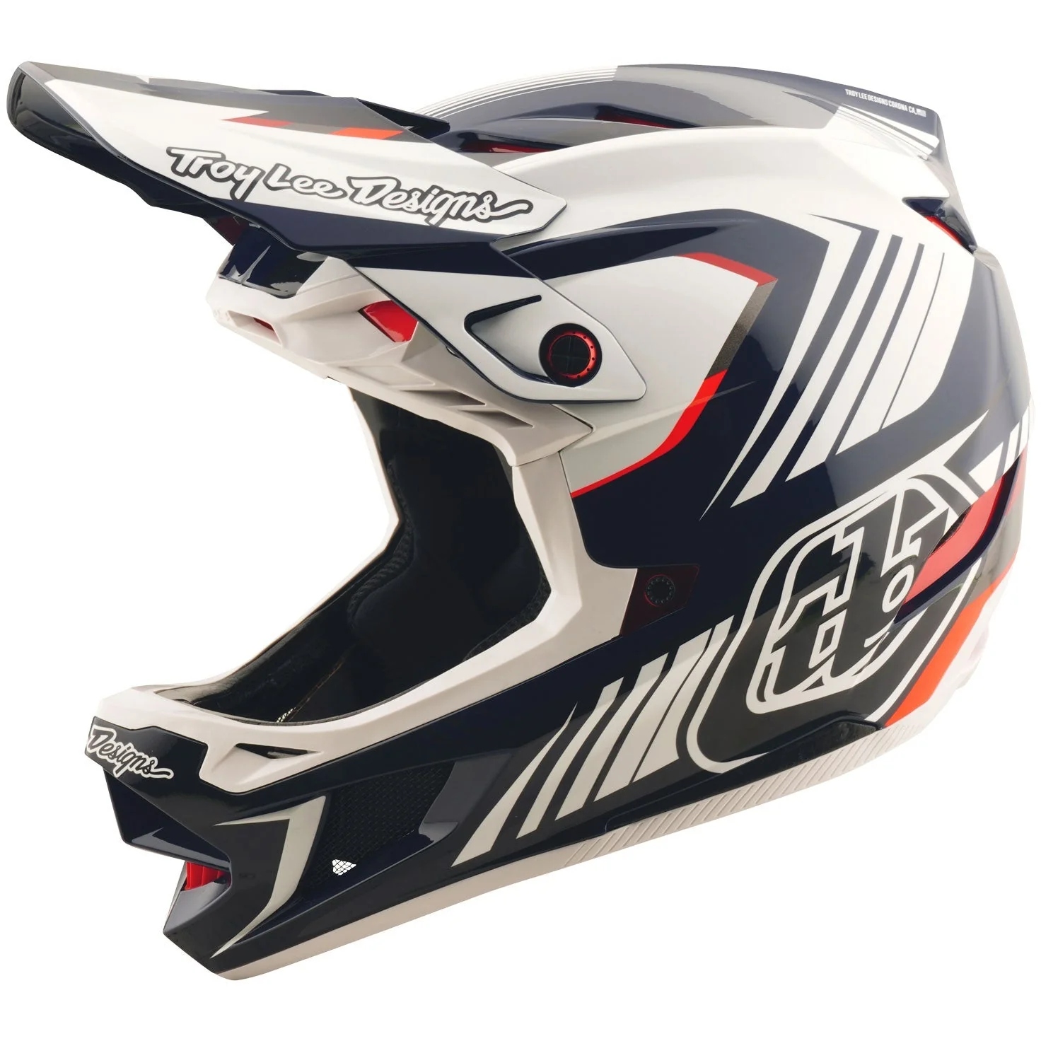 Casque Intégral Troy Lee Designs D4 Polyacrylite Mips Bleu/Blanc