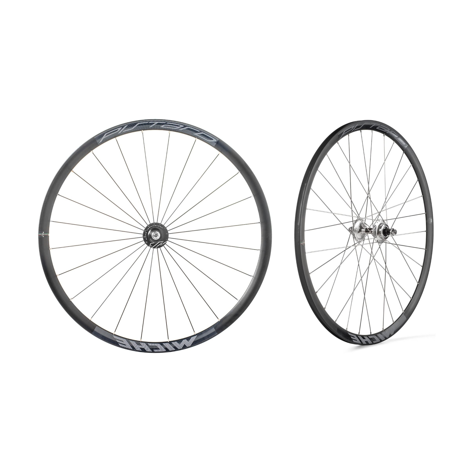 Produktbild von Miche Pistard WR Bahnrad Laufradsatz - VR: 9x100mm / HR: 10x120mm - Drahtreifen - Singlespeed - schwarz/silber