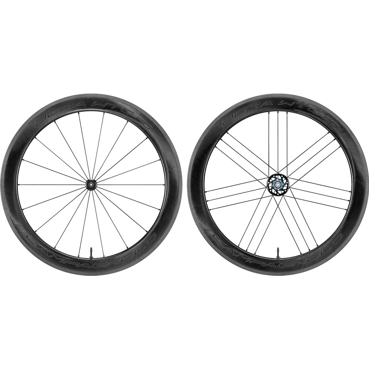 Picture of Campagnolo Bora WTO 60 Wheelset - 28&quot; | Carbon | 2-Way Fit - QR 100/130 - Dark