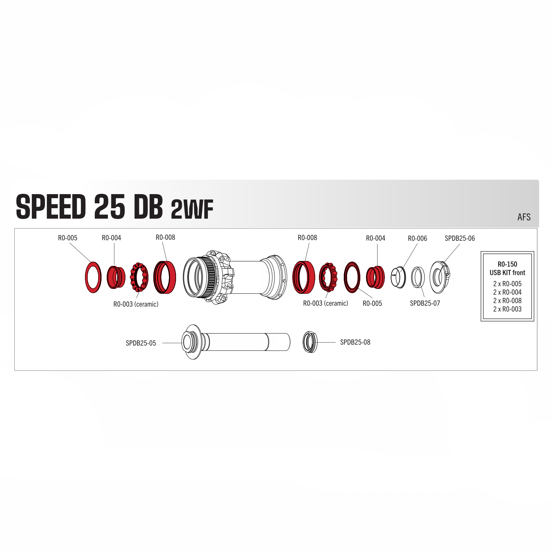 cuscinetti mozzo r0-003 a sfere ingabbiate in ceramica 4 pezzi