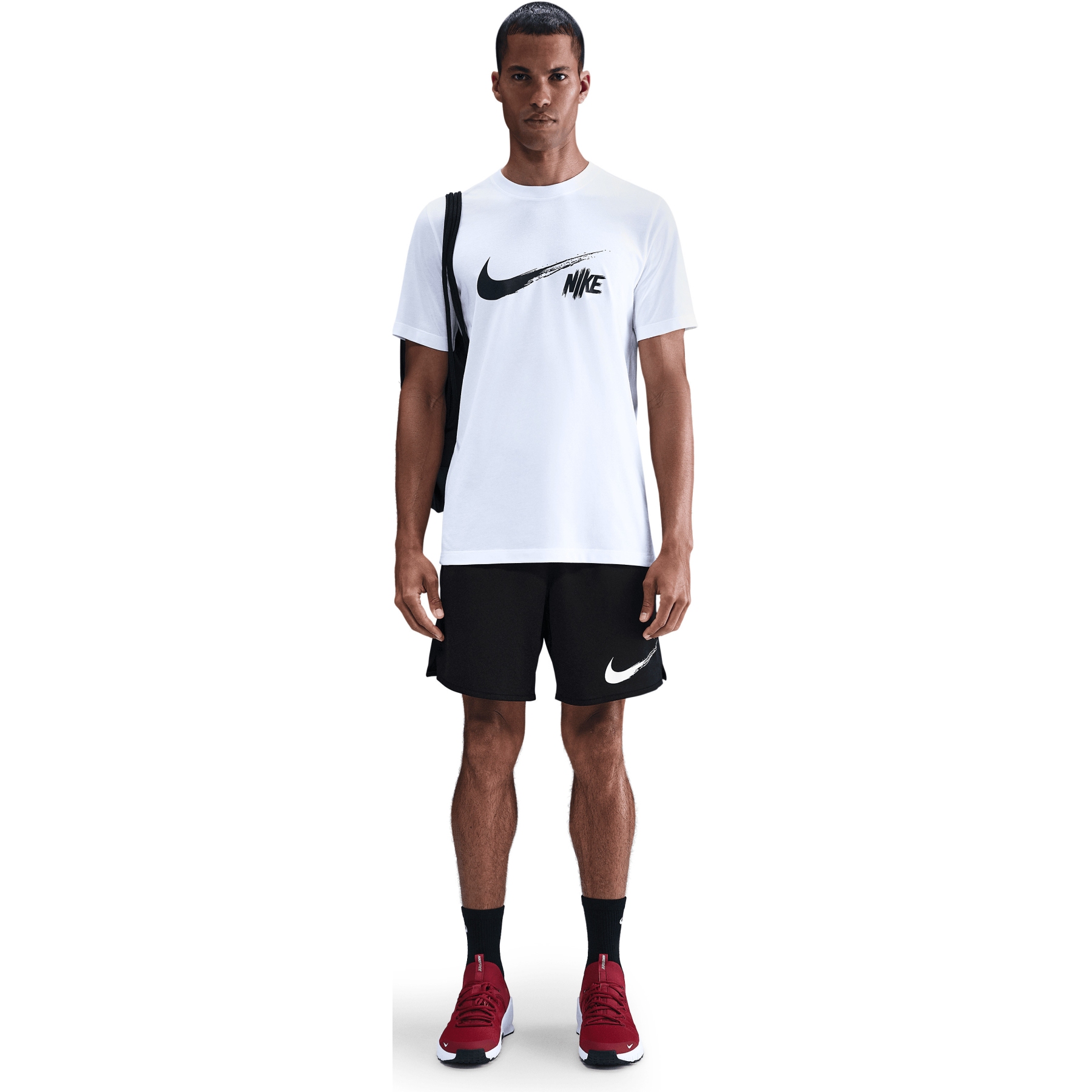 black white nike shorts