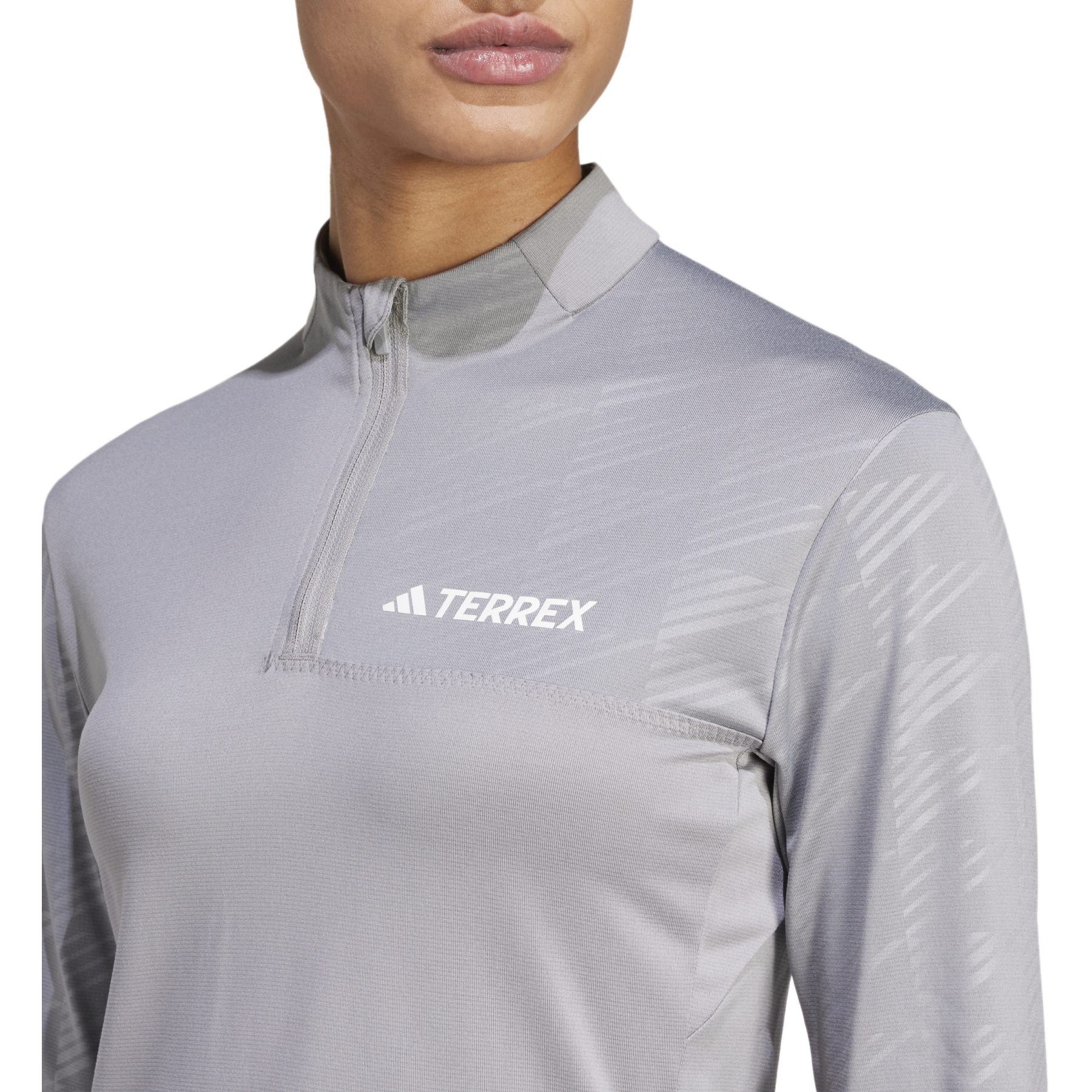 adidas TERREX Multi Half-Zip Long-Sleeve Top Women - solid grey