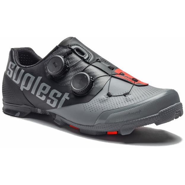 Productfoto van Suplest EDGE+ 2.0 Pro Mountain Series - BOA Li2 Carbon MTB Shoes - black/grey 02.045.