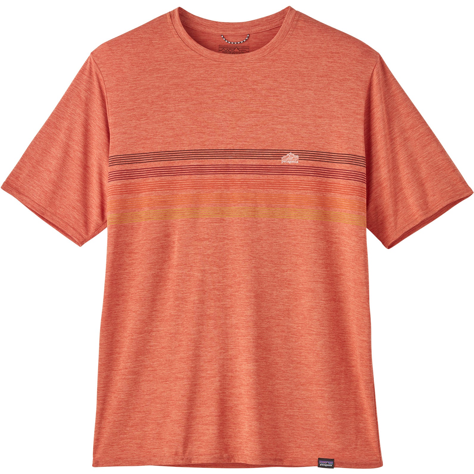 Produktbild von Patagonia Capilene Cool Daily Graphic Herren T-Shirt - Line Logo Ridge Stripe: Quartz Coral X-Dye