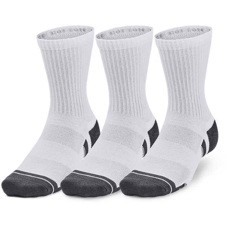 Produktbild von Under Armour UA Performance Cotton Mid-Crew Socken - 3er-Pack - Weiß/Weiß/Pitch Gray