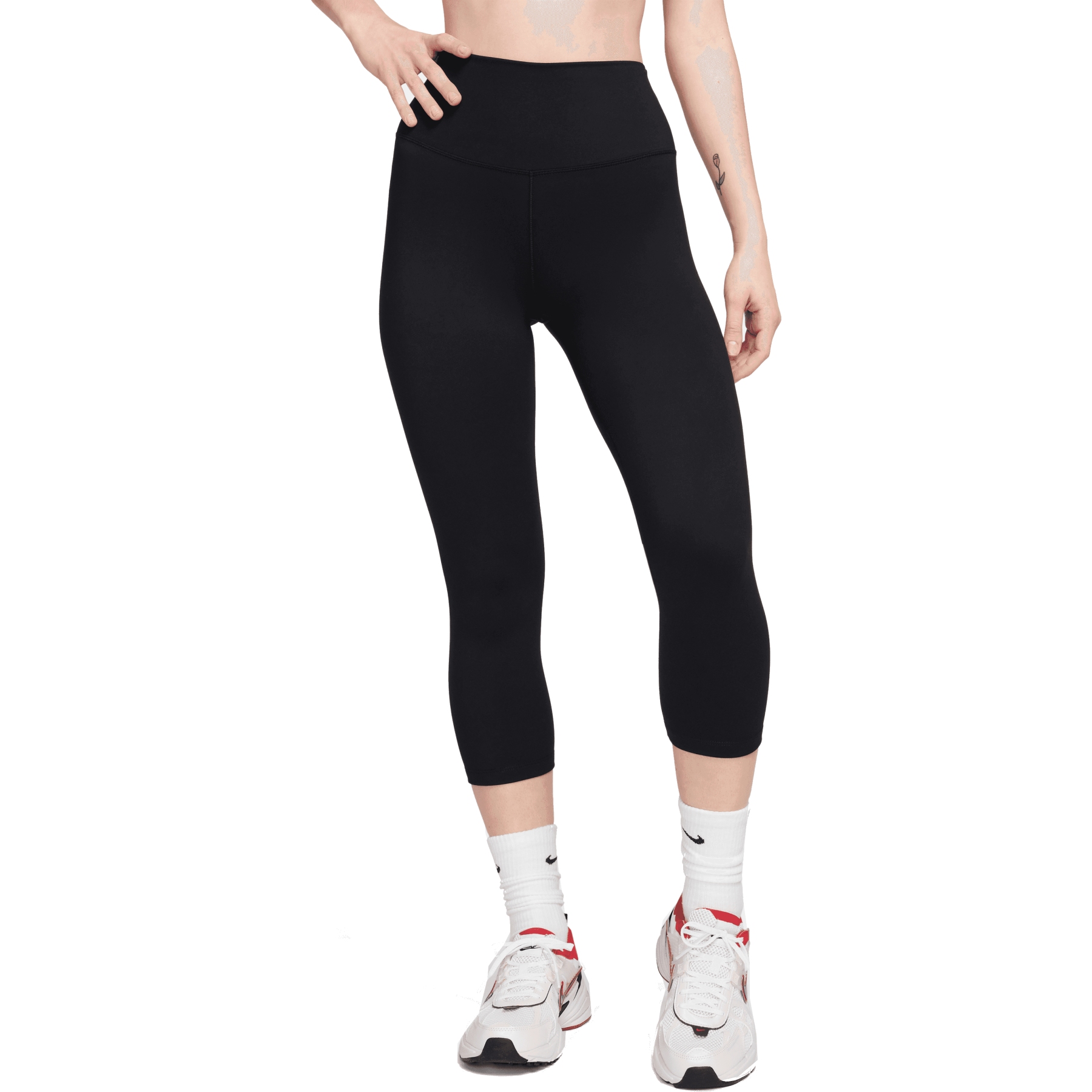 Женские укороченные колготки Nike One с высокой посадкой - черный/black FN3236-010