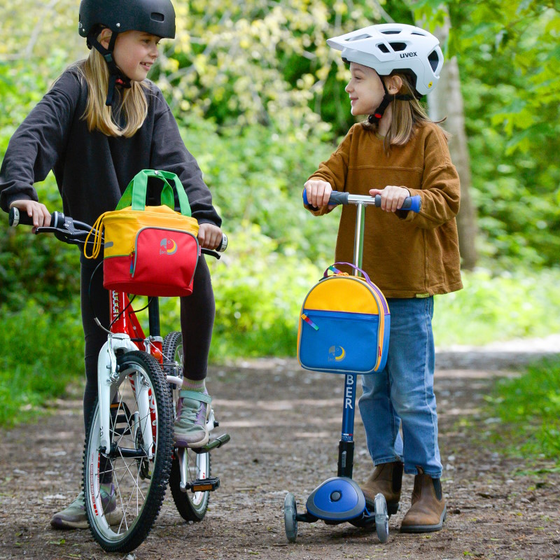 Cestino Bici Per Bambini Borsa Per Manubrio Bambini - Cestino Bici Colorato, Impermeabile, Con Strisce Riflettenti, Per Bici E Scooter Cestino Bici Bambini Riflettenti Velcro