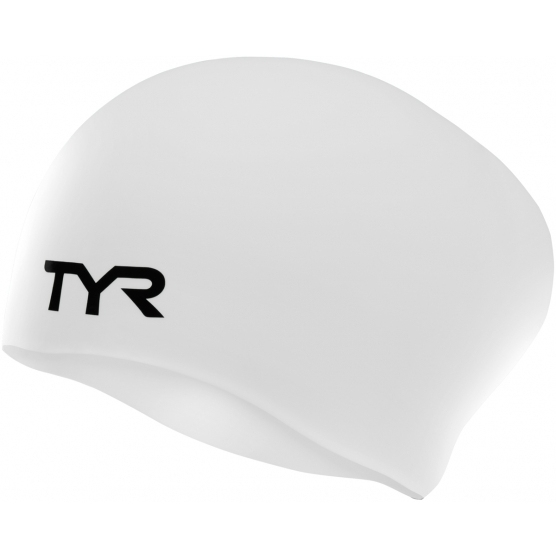 Produktbild von TYR Long Hair Silikon Badekappe - weiß