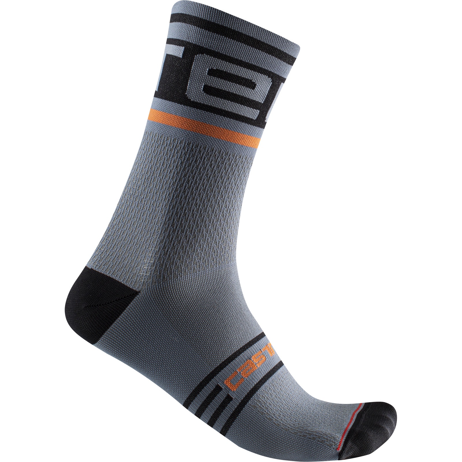 Picture of Castelli Prologo 15 Socks - light steel blue/pop orange-black 062