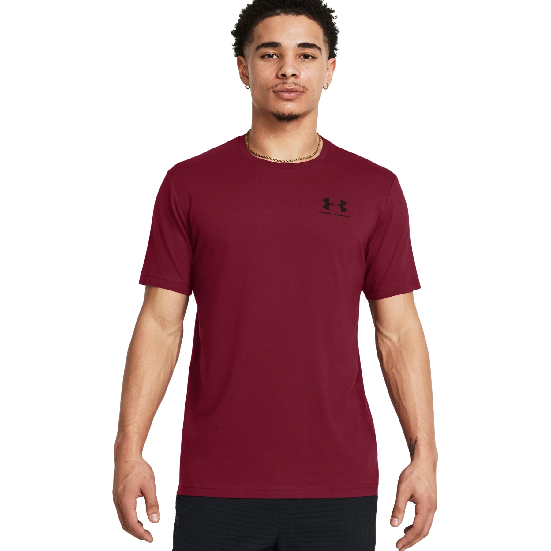 Under Armour T shirt a Manches Courtes Homme UA Sportstyle Left Chest Cardinal Noir