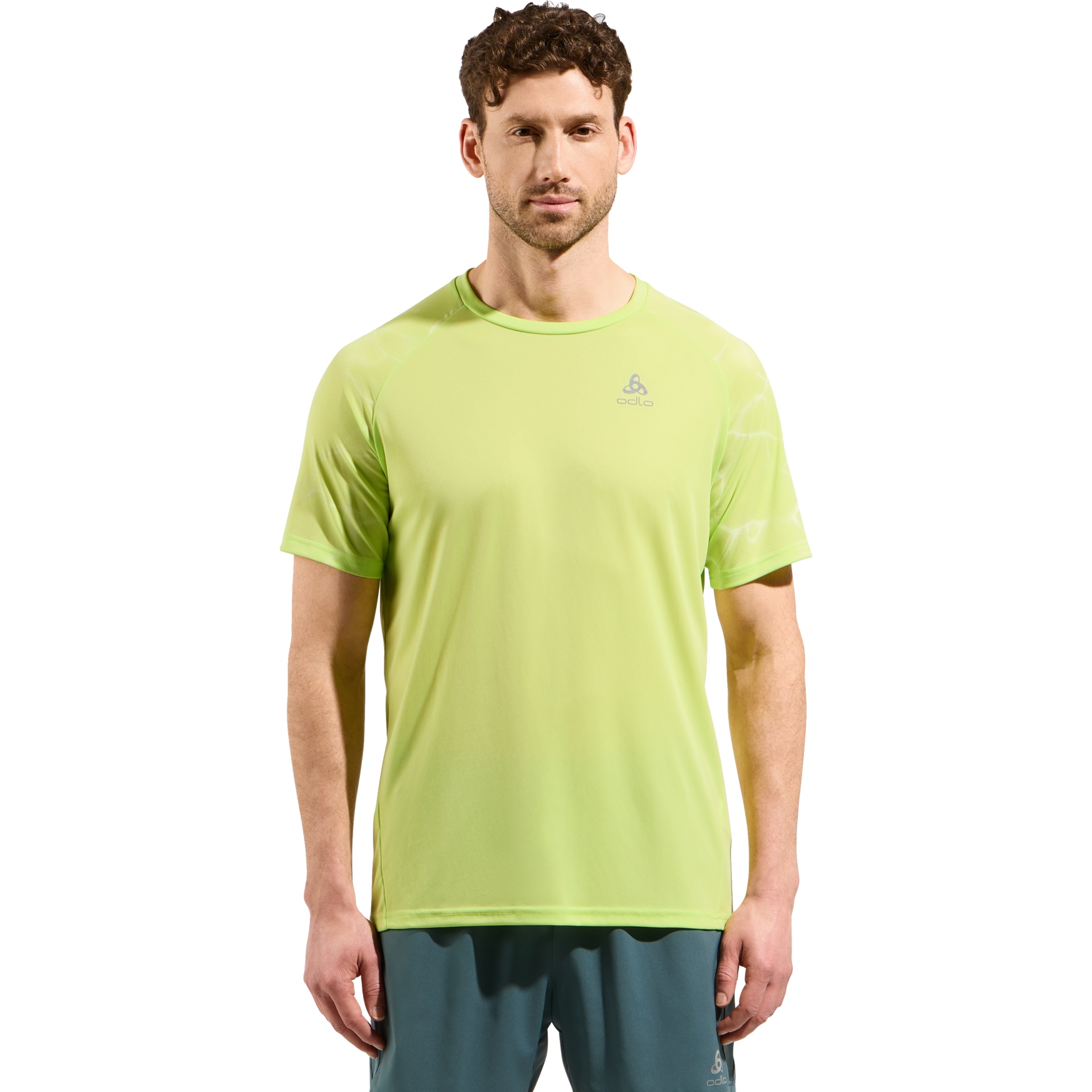 Produktbild von Odlo Essentials Laufshirt mit Print Herren - sharp green