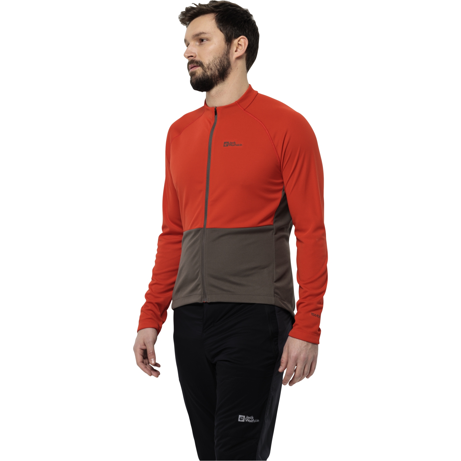 Picture of Jack Wolfskin Morobbia FZ L/S Longsleeve Jersey - strong red