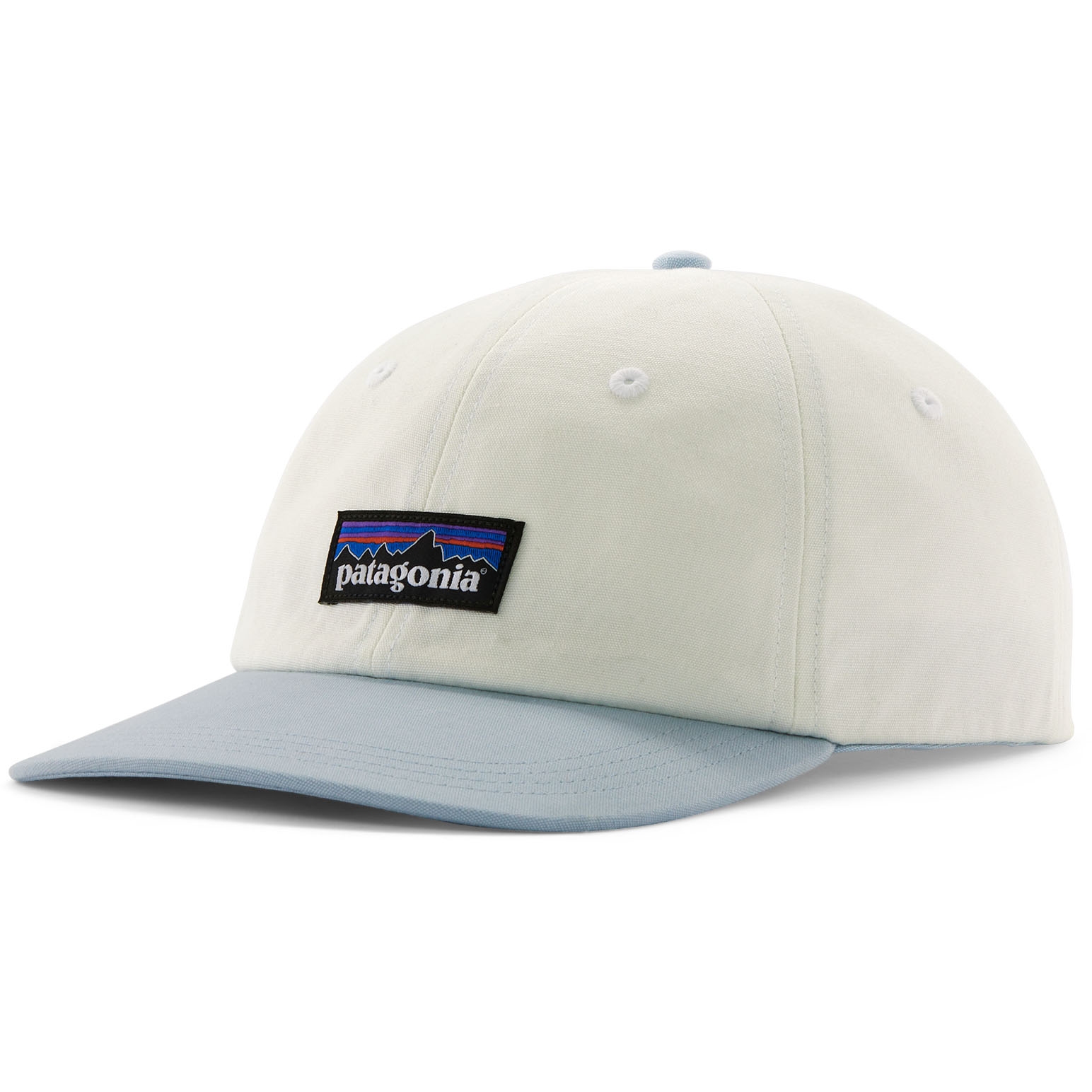 Фирменная кепка Patagonia P-6 Label Trad - Березово-белая с синими крапинками