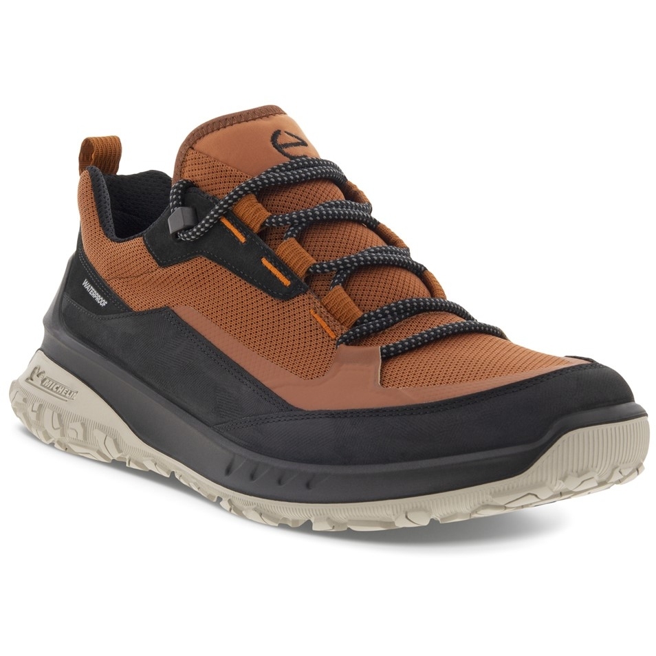 Image of Ecco ULT-TRN Low Waterproof Hiking Shoes Men - Black/Cognac