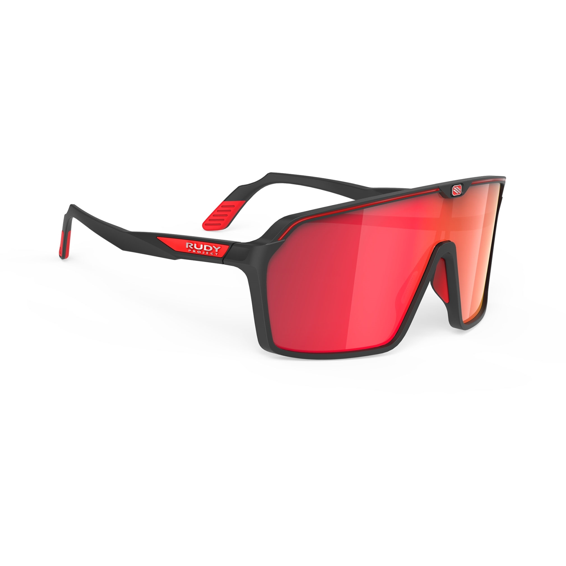 Image of Rudy Project Spinshield Glasses - Black Matte/Multilaser Red