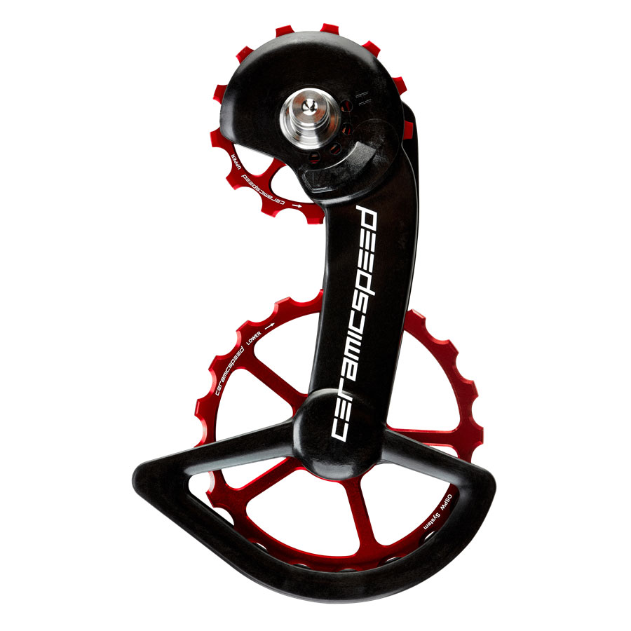 Picture of CeramicSpeed OSPW Derailleur Pulley System - for Shimano R9200/R8100 (12s) | 13/19 Teeth - red