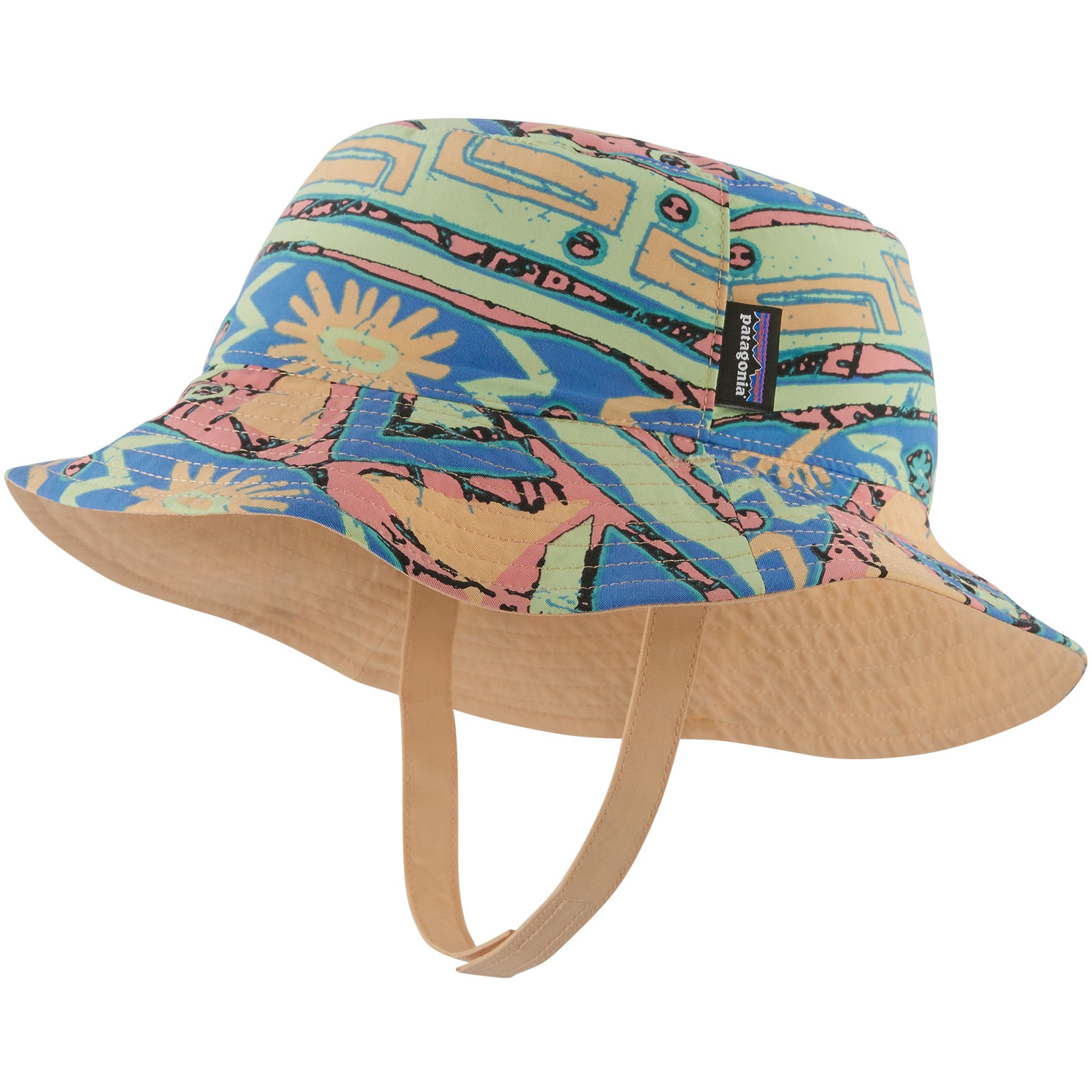 Picture of Patagonia Sun Bucket Hat Baby - High Hopes Geo: Salamander Green