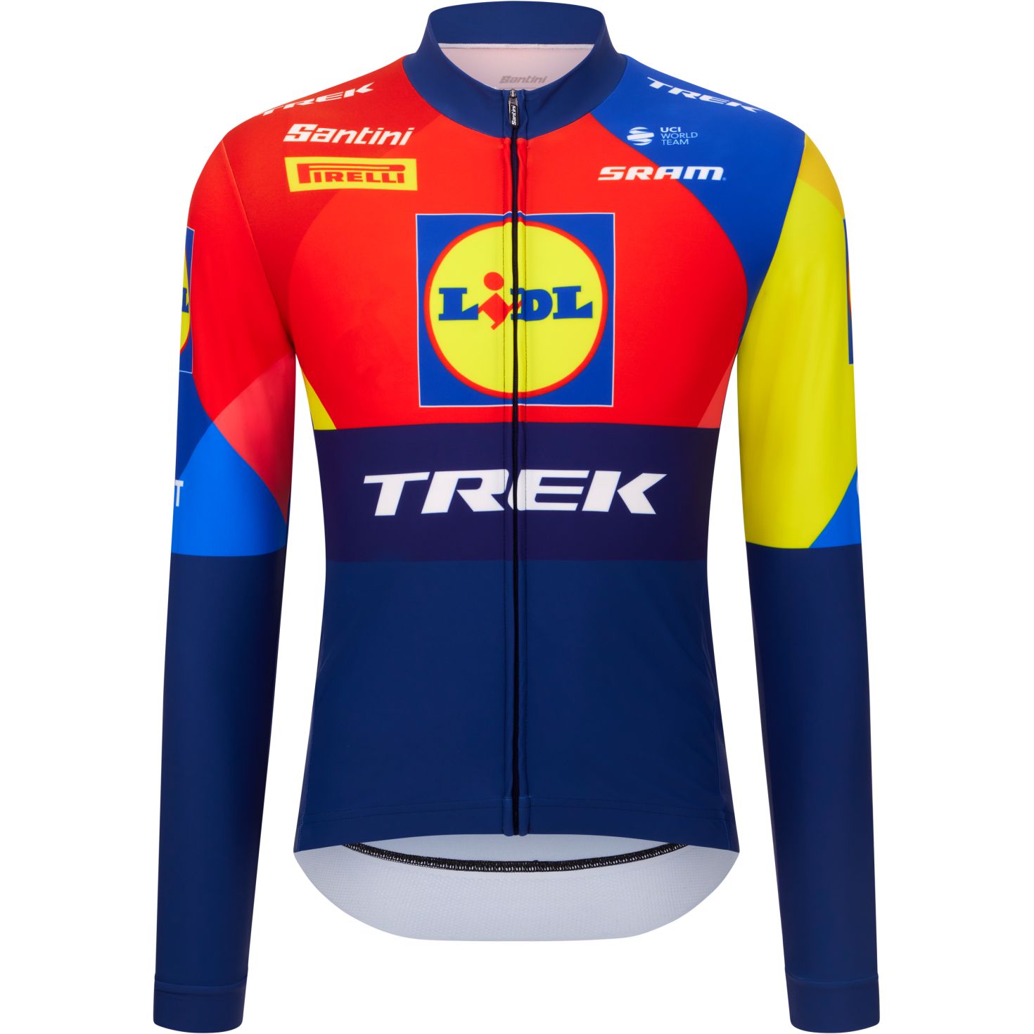 Мужская футболка Santini Team Lidl-Trek 2025, реплика L/S, RE216675C25LT - принт