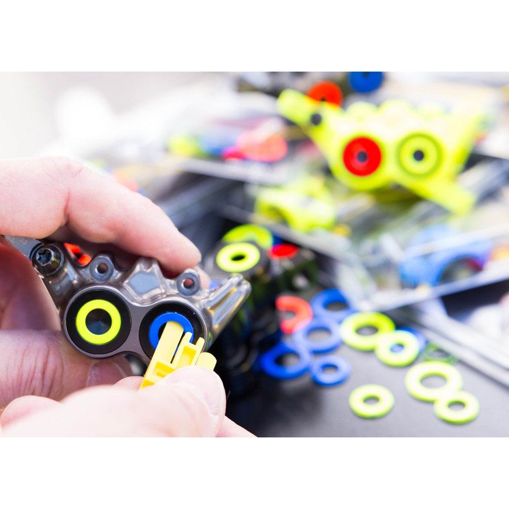 Magura Brake Caliper Blade Kit - 12-Piece Set In Blue, Neon Red & Neon Yellow For MT5/MT7 Models