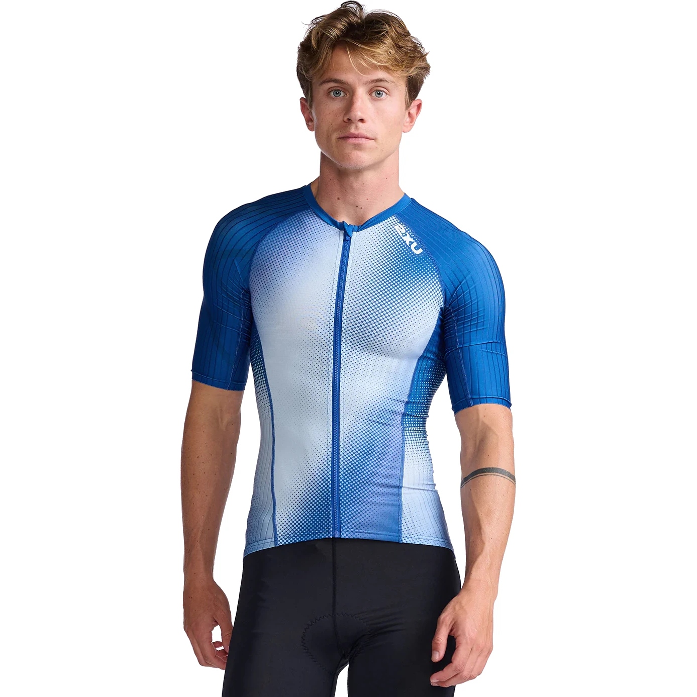 Produktbild von 2XU Aero Triathlon Kurzarm-Shirt - surf/white