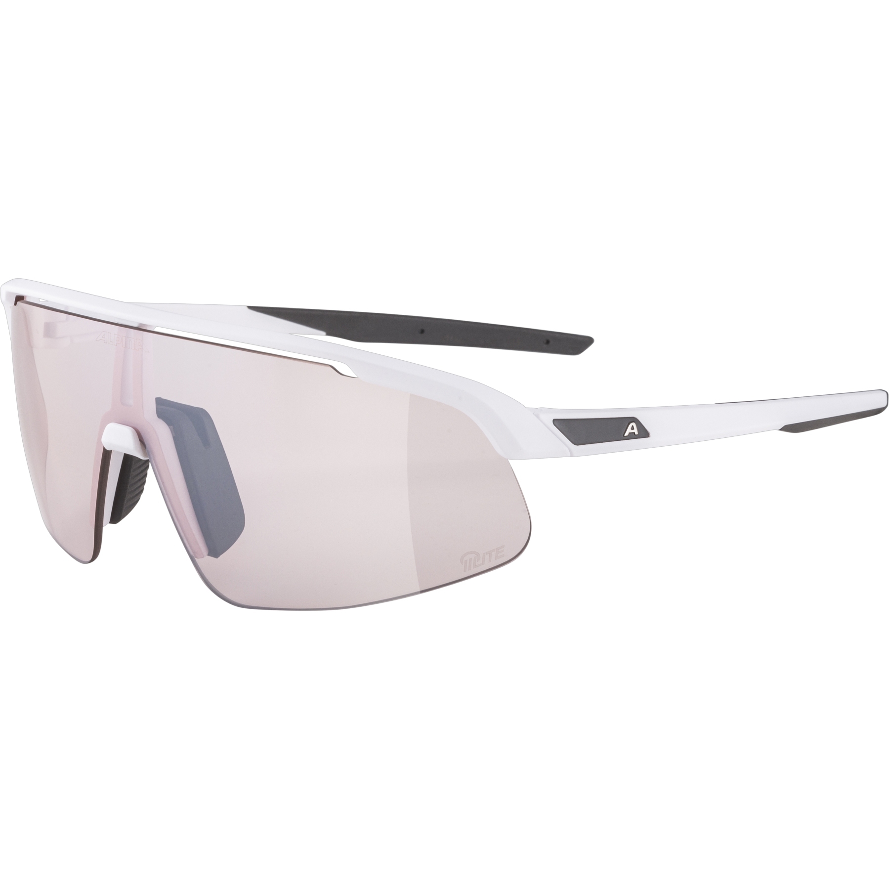 Productfoto van Alpina Turbo Pro S Q-Lite Bril - white matt/pink/silver flash mirror