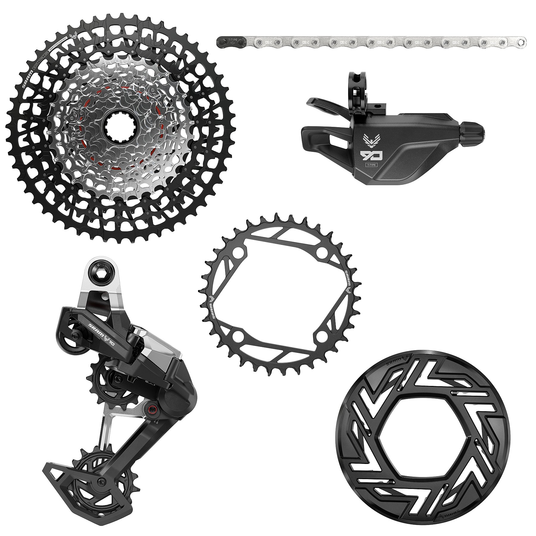 Produktbild von SRAM Eagle 90 Transmission E-MTB Schaltgruppe | T-Type | 104mm BCD | A1 - schwarz / silber