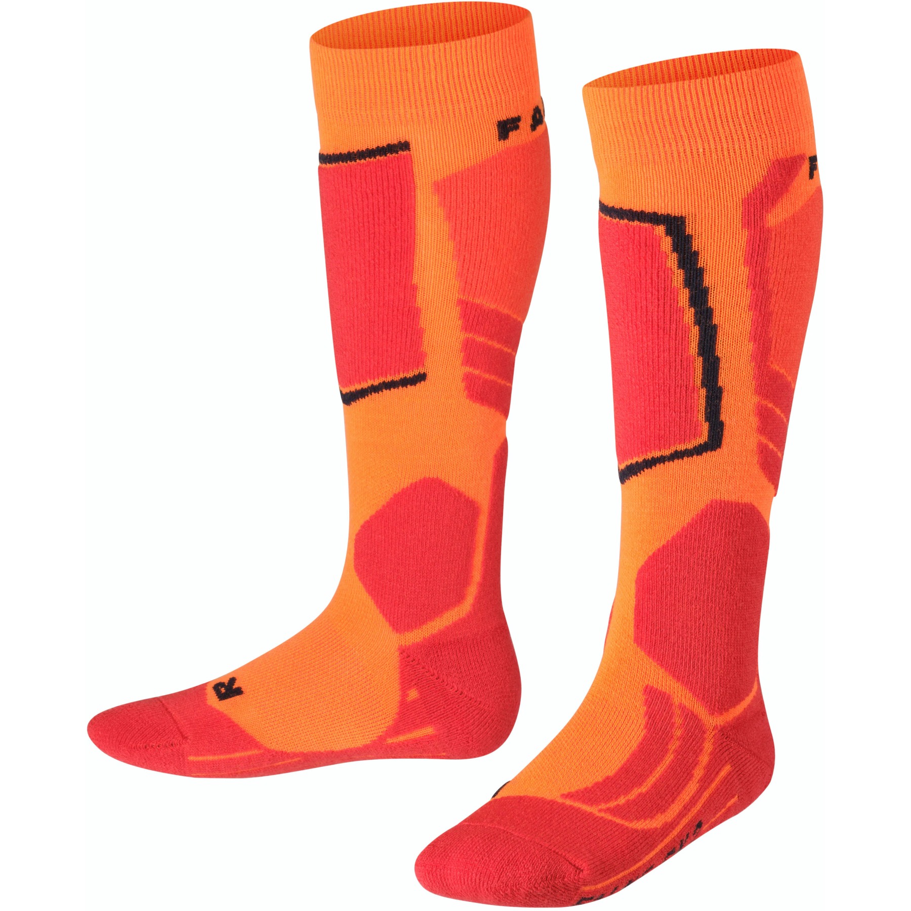 Falke SK2 Intermediate Stripes Knee-High Ski Socks Kids - samba orange 8182