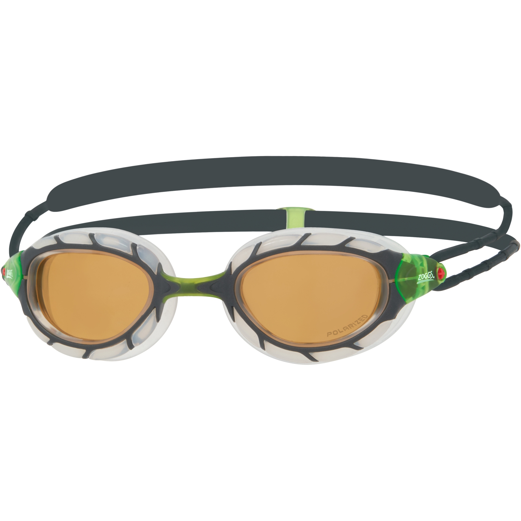 Productfoto van Zoggs Predator Swimming Goggles - Polarized Ultra Copper Lenses - Small Fit - Grey/Clear