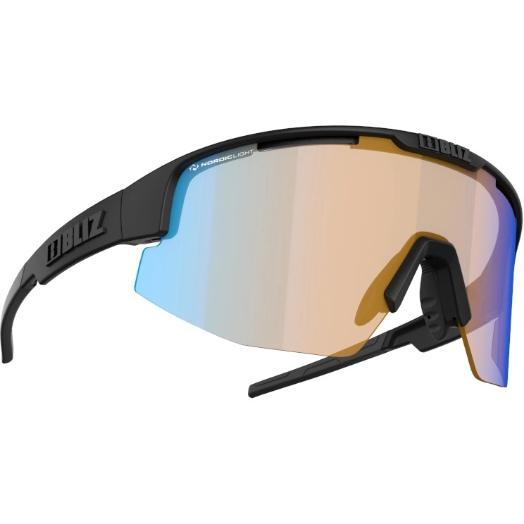 Image of Bliz Matrix Glasses - Matt Black / Coral With Blue Multi