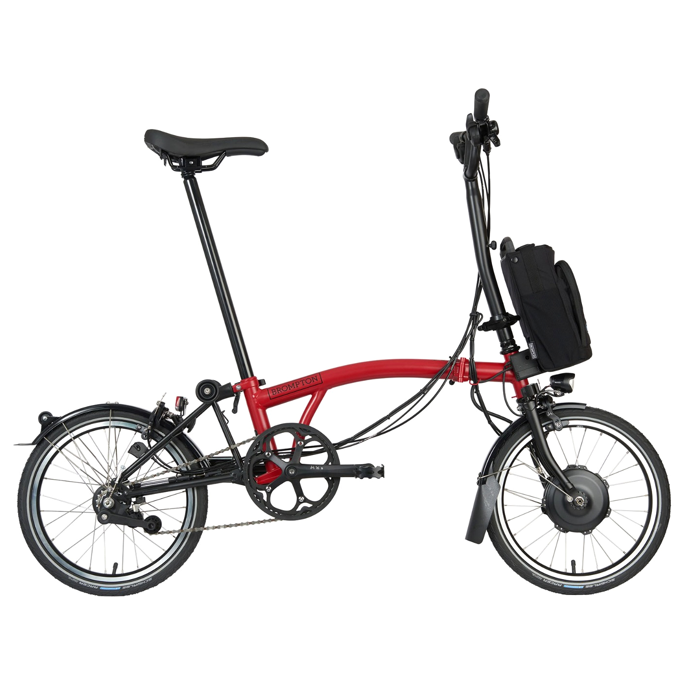Brompton Bicicleta Plegable Eléctrica 16 - Electric C Line Explore -  6-Speed - High Bar - Telescopic Seatpost - 2023 - house red matt