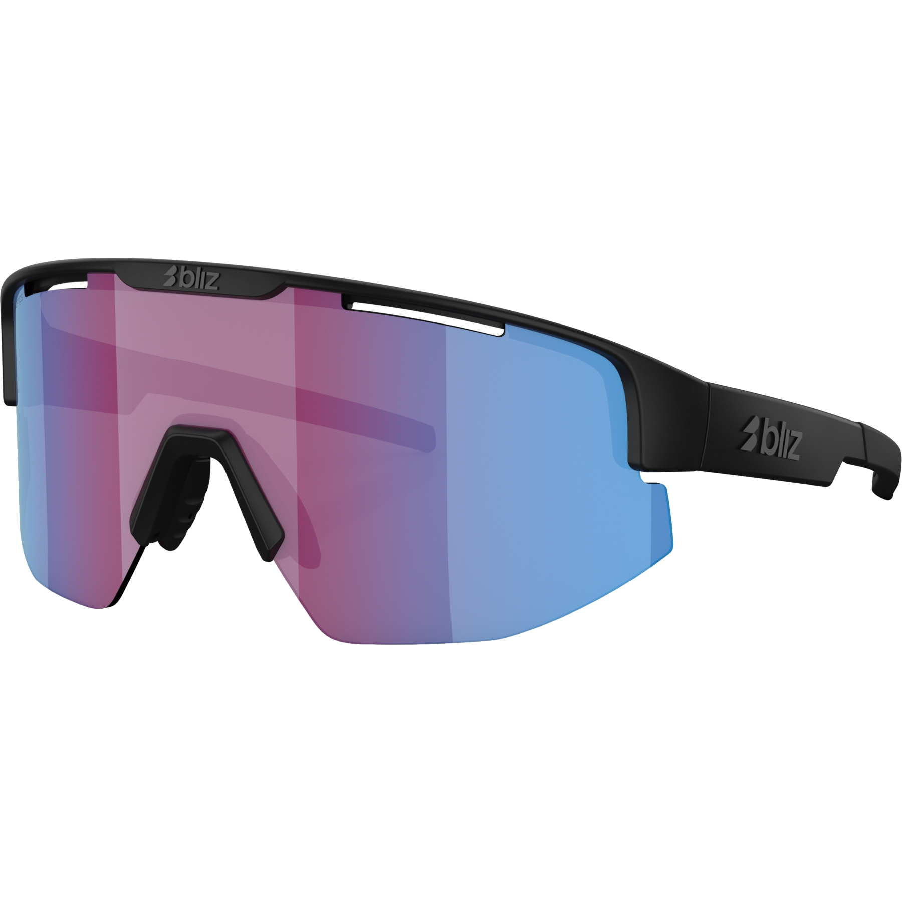 Bliz Matrix Glasses - Matt Black - Nordic Light Begonia/Blue Multi