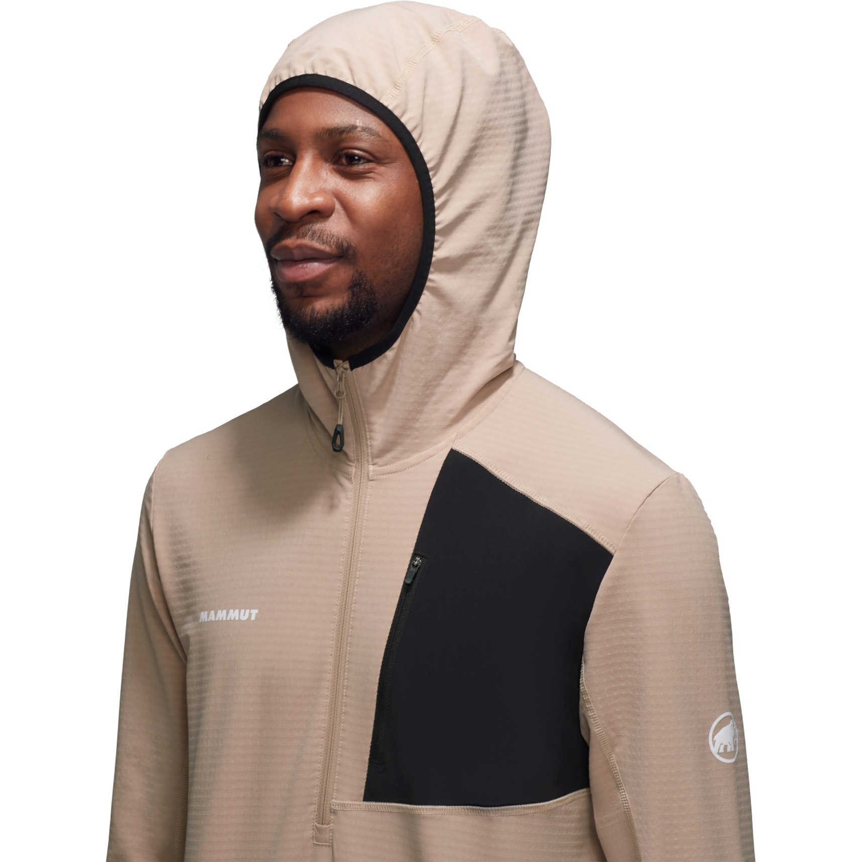 Mammut Felpa con Cappuccio Uomo Madris Light Half Zip savannah-nero