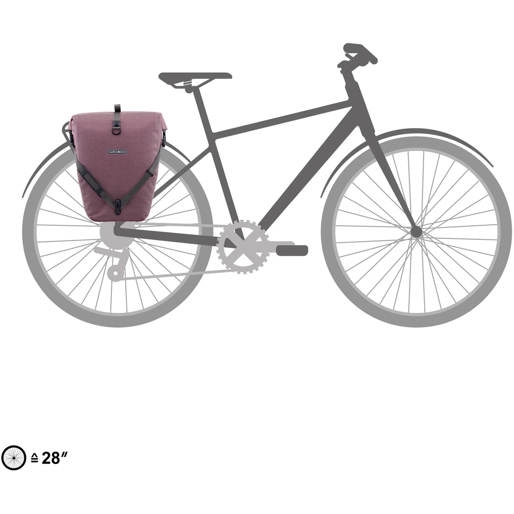 ORTLIEB Back-Roller Urban Single - QL3.1 Bike Pannier - 20L - ash