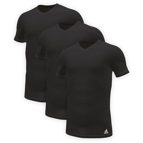 Picture of adidas Sports Underwear V Neck Shirt Men - 3 Pack - 000-black