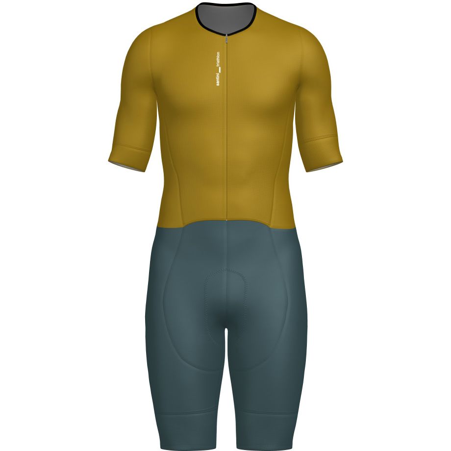 Мужской спортивный костюм-трико Santini Leaf 5T774 в горошек - ocra