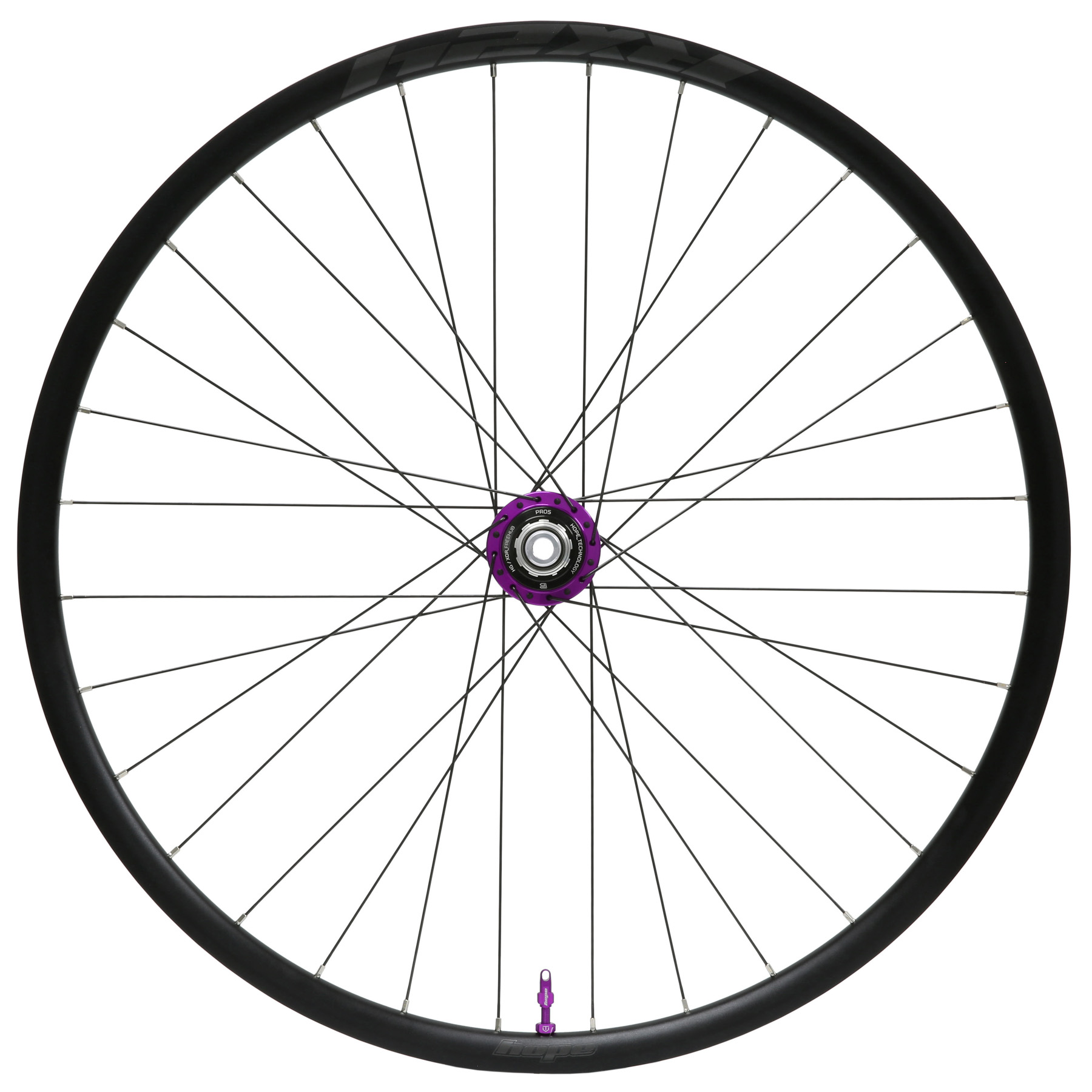 Produktbild von Hope RX24 - Pro 5 Hinterrad - 28&quot; | Clincher | 28-Loch | Centerlock - 12x142mm - XDR | violett