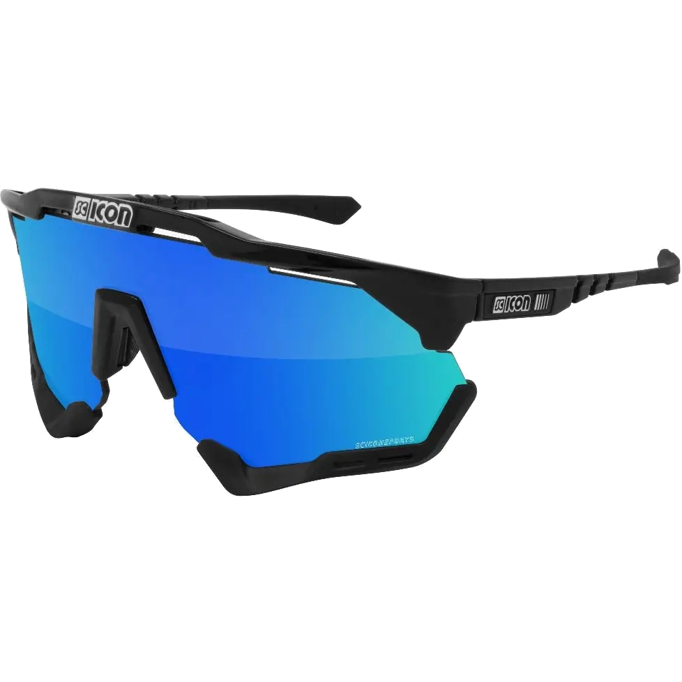 Picture of Scicon Aeroshade XL Glasses - Black Gloss / SCNPP Multimirror Blue + Clear