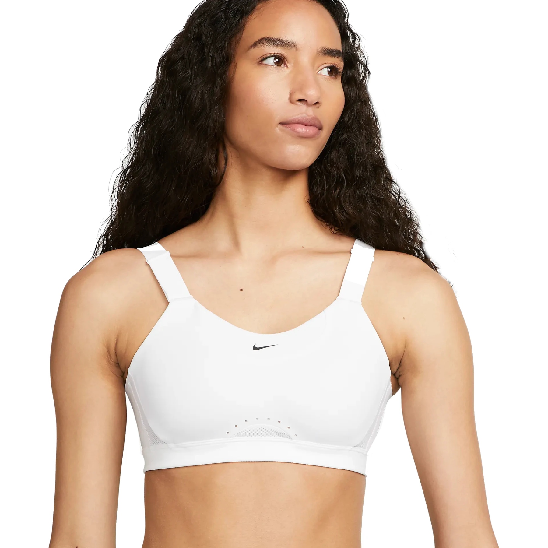 Produktbild von Nike Alpha Dri-FIT Sport-BH mit hoher Unterstützung Damen - Körbchengröße A-C - white/white/stone mauve/black DD0430-100