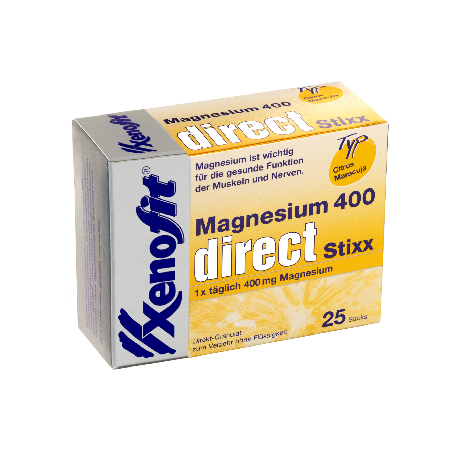 Photo produit de Xenofit Magnesium 400 direct Stixx - Complément Alimentaire - 25x2,5g