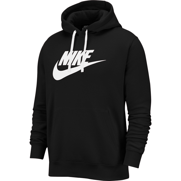 Produktbild von Nike Sportswear Club Fleece Hoodie mit Grafik für Herren - black/black/white BV2973-010