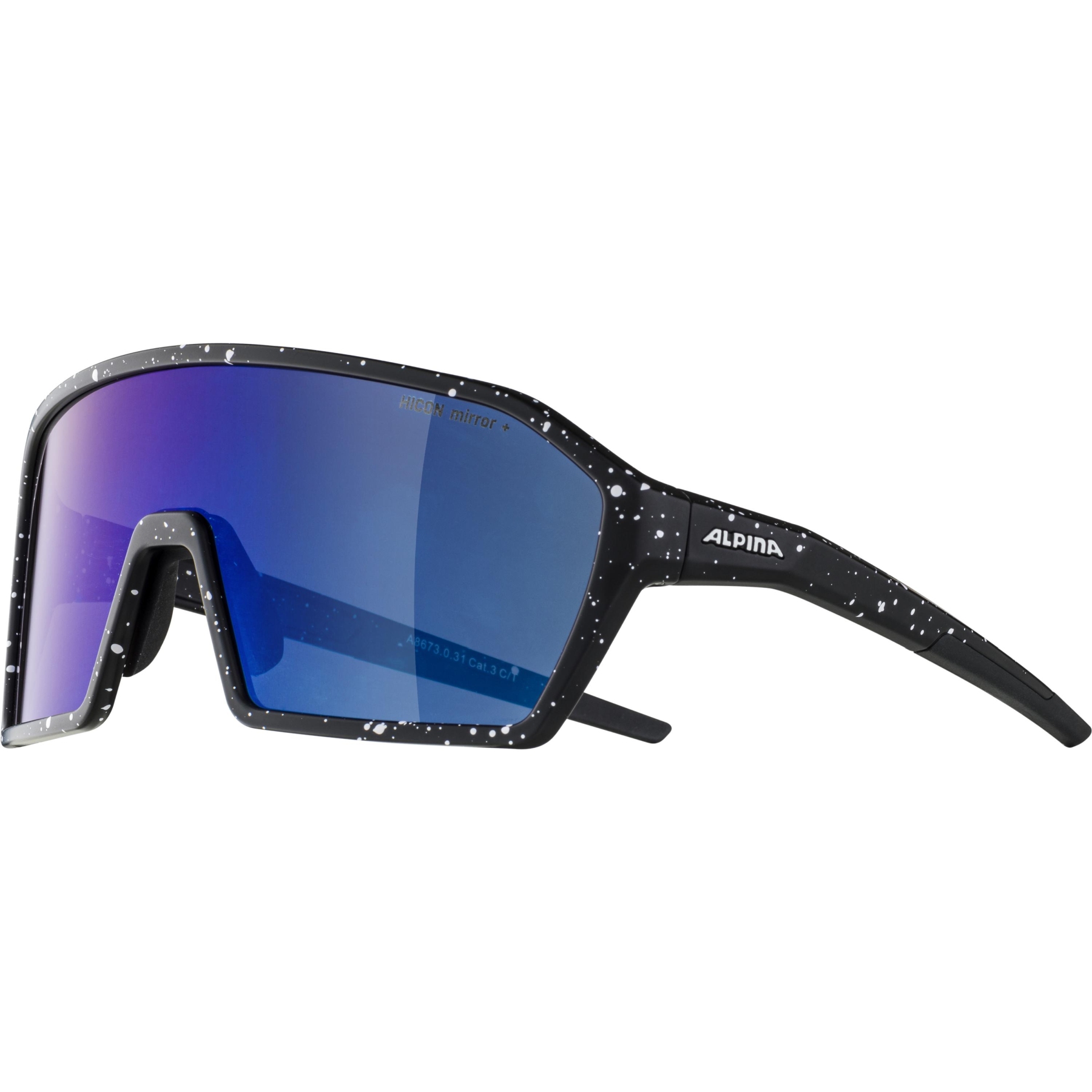 Alpina Ram HM+ Brille - black blur matt / Hicon blue mirror