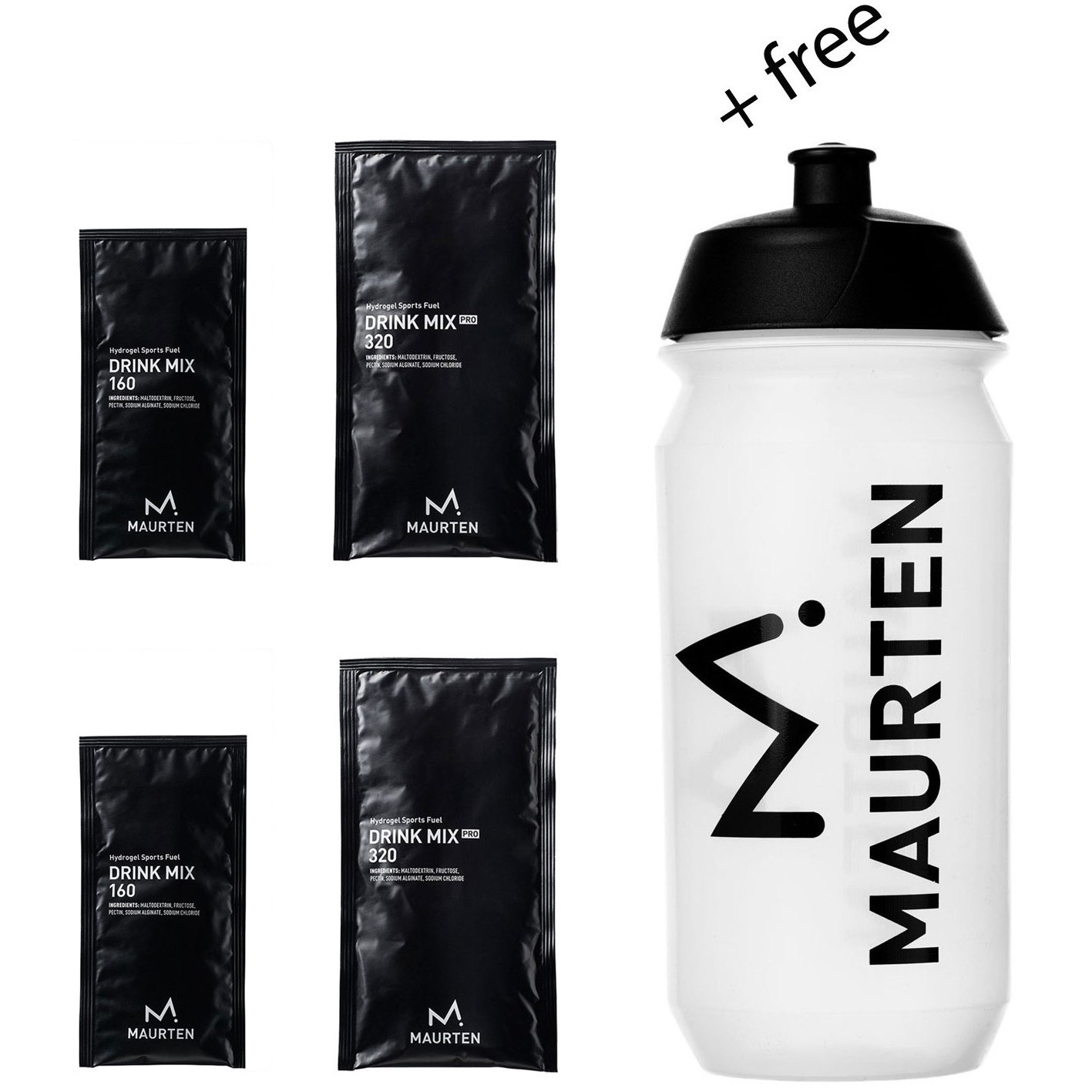 Produktbild von MAURTEN Drink Mix 160 / 320 Testpaket + gratis Trinkflasche 500ml