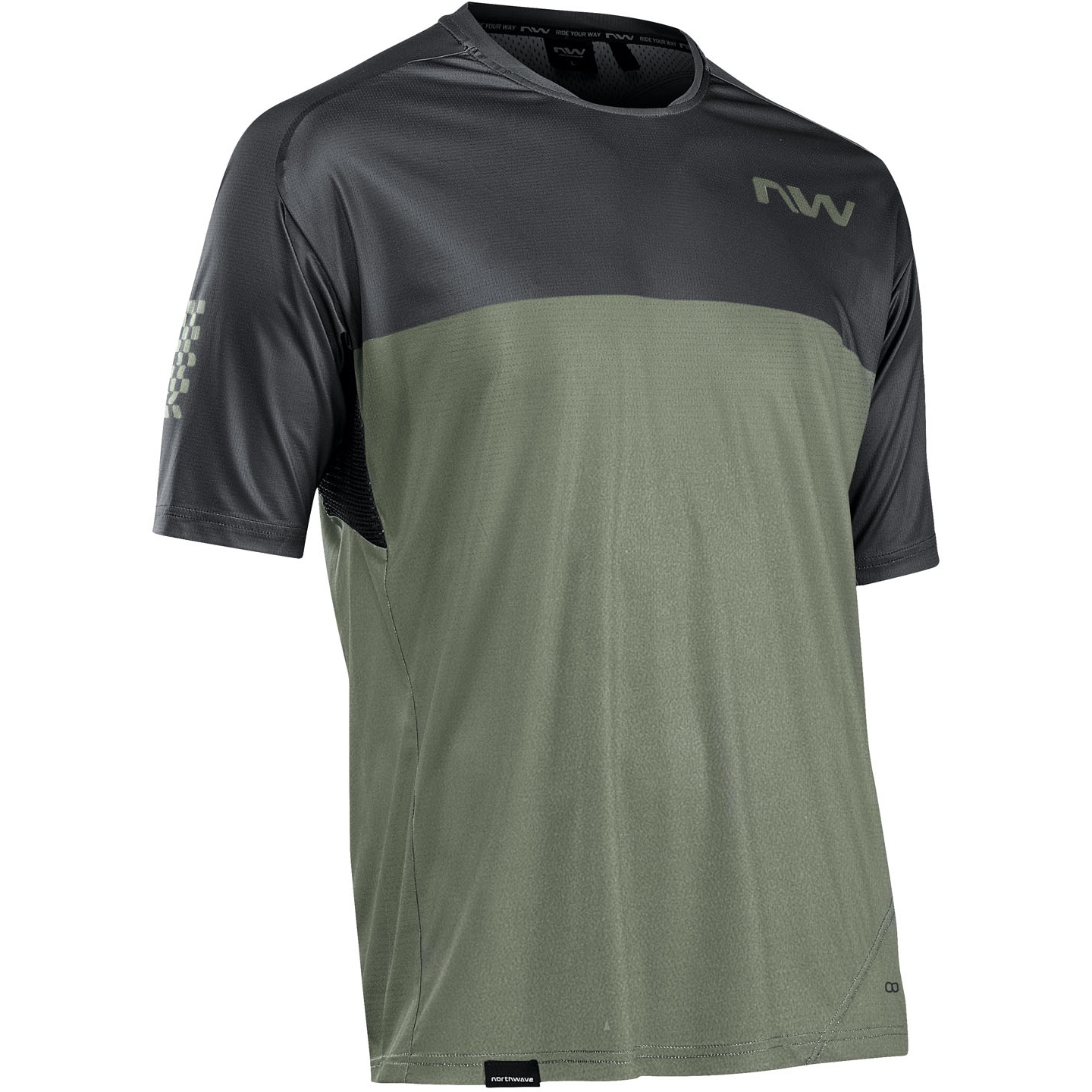 Picture of Northwave Edge Short Sleeve Jersey Men - black/forest green 02