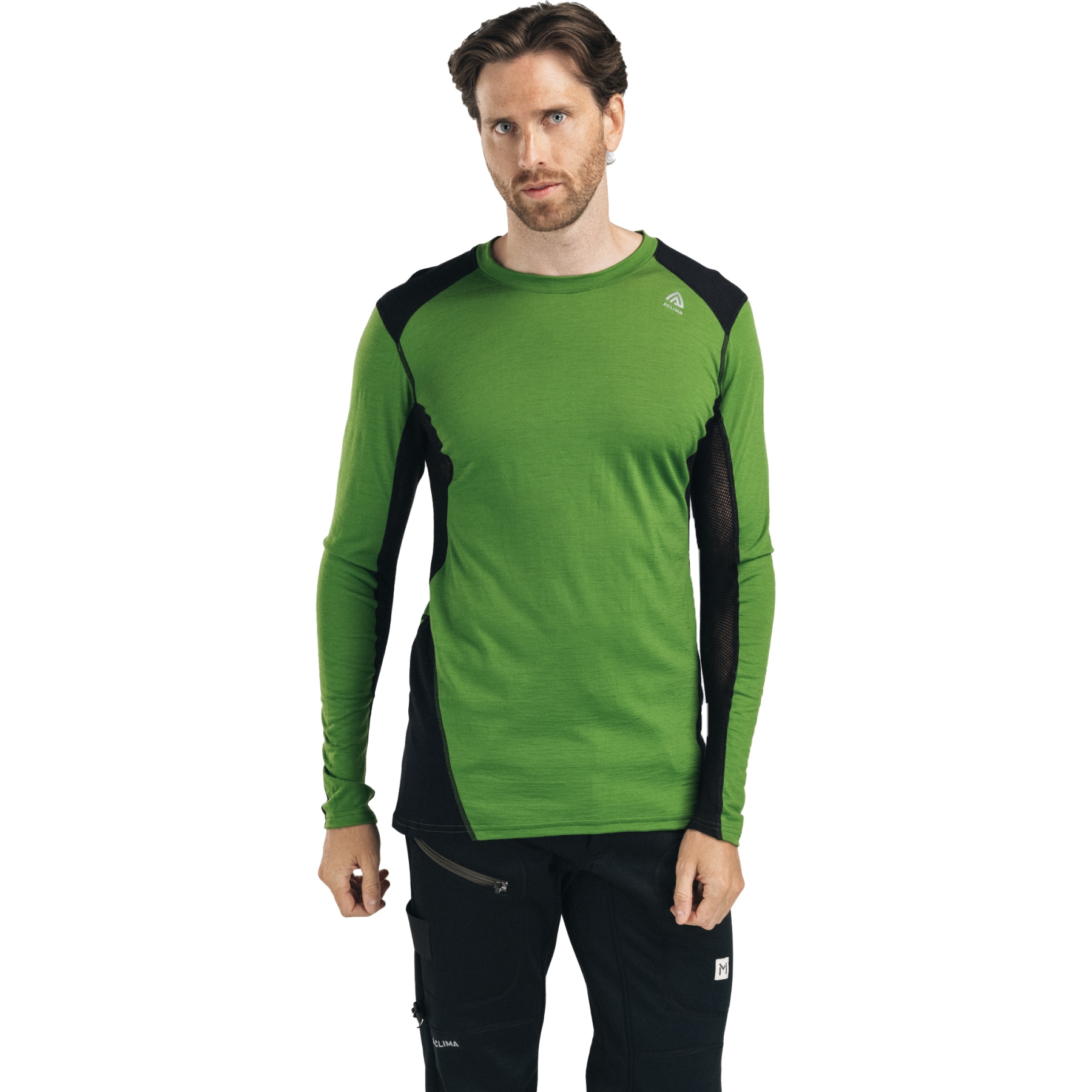 Produktbild von Aclima Lightwool 140 Sport Langarmshirt Herren - cactus/jet black