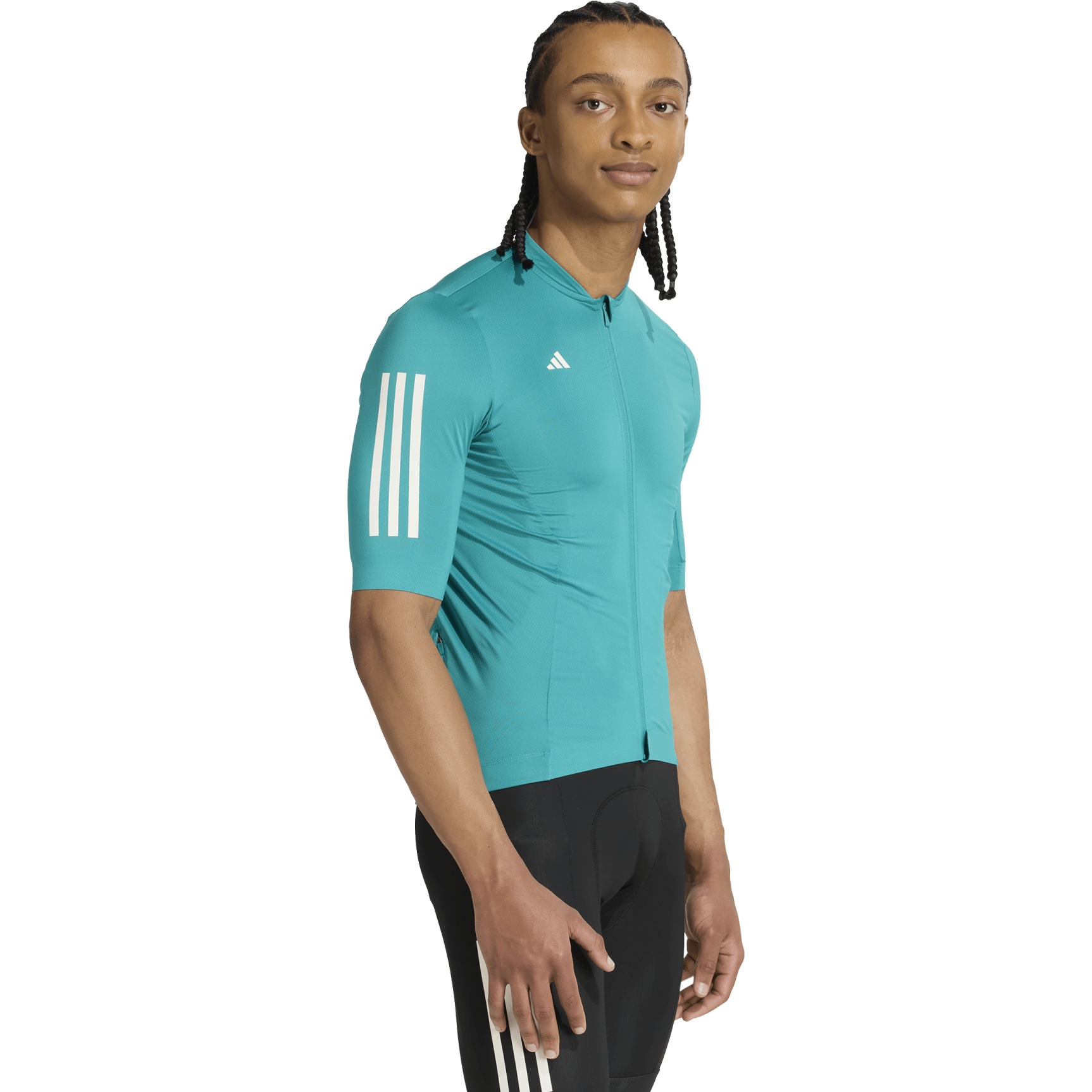 adidas Tempo 3-Stripes Cycling Jersey Men - pure teal JY2934