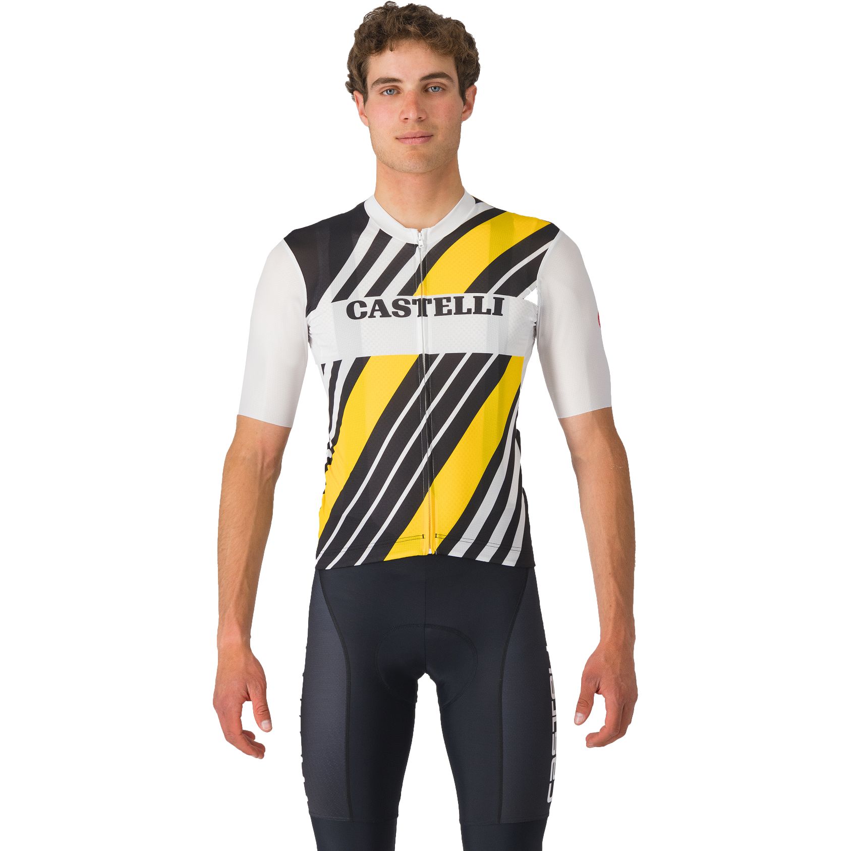 Мужская майка Castelli Heritage - черный/бело-желтый 101